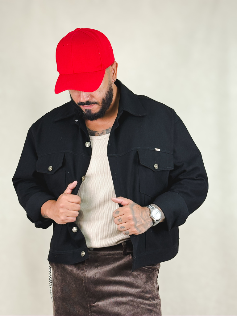 Chaqueta crop (Negro, S)